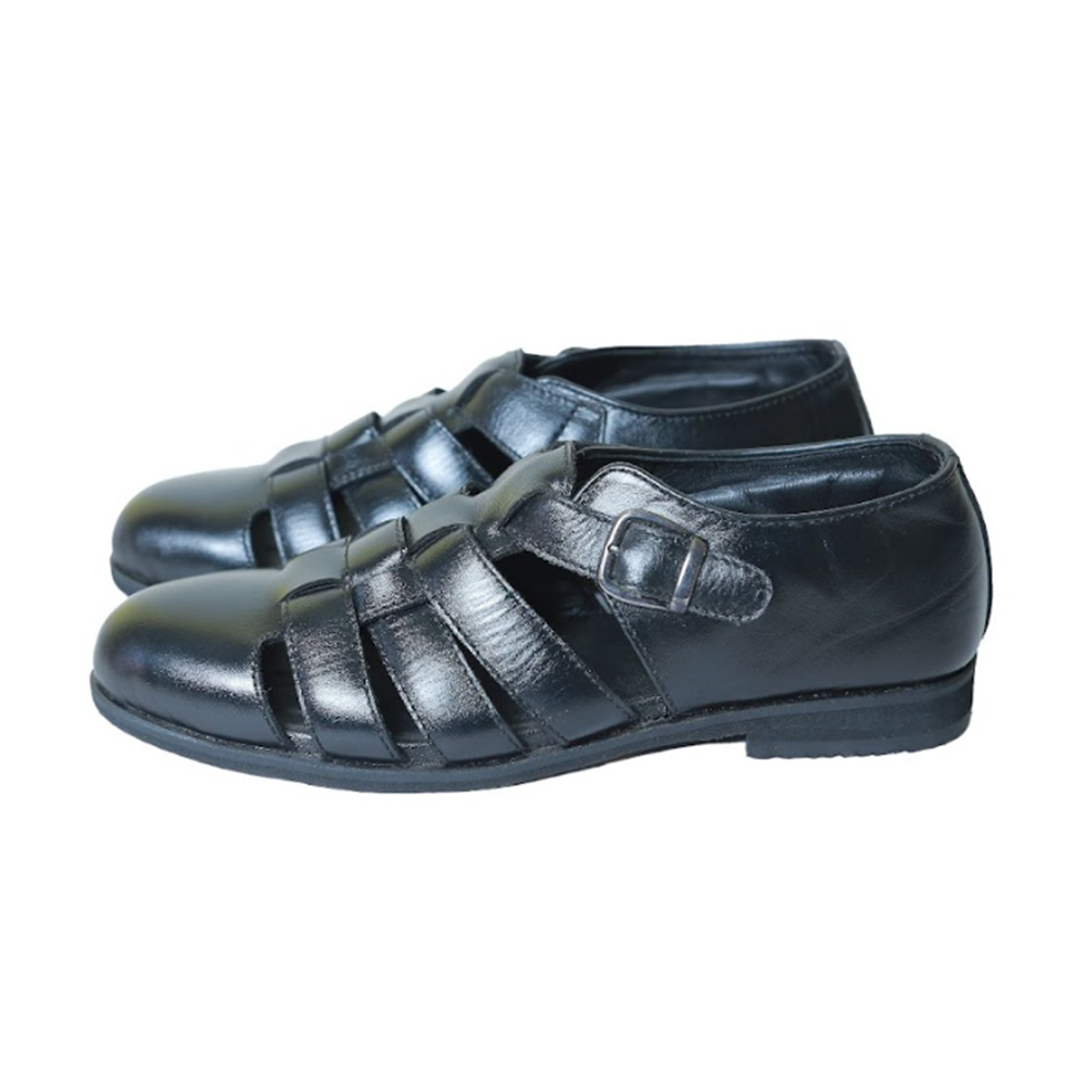 Leather Cycle Shoe for Men - Black - 03
