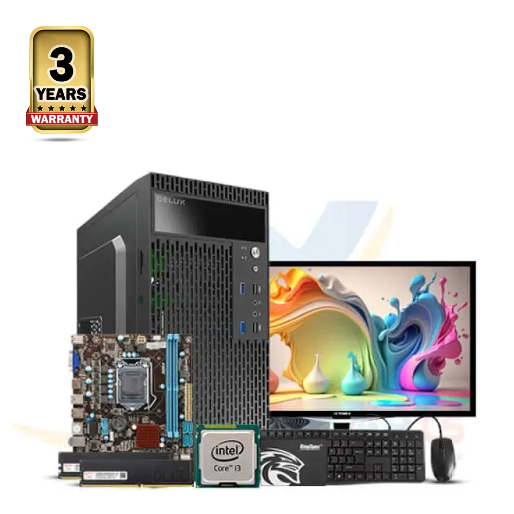 Intel Core i3 4th Generation - 8GB Ram -128GB SSD - 19 Inch HD Monitor - Windows 10 - Full Desktop Computer - Black - EVL-4009