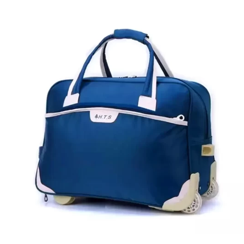 HTS HTS-24-BE Parachute Rolling Duffel Travel Trolley Bag - 24 Inch - Blue
