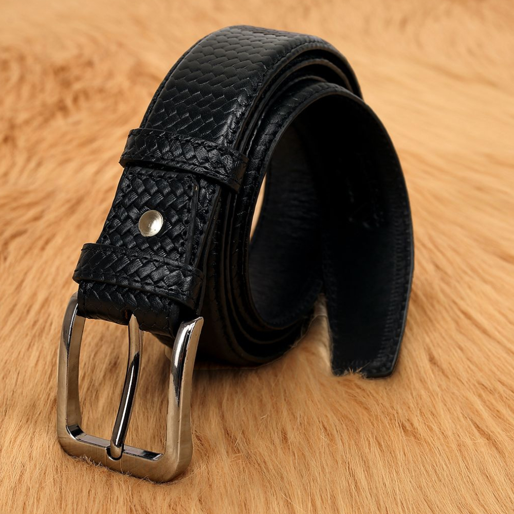 Leather Belt for Men - Black - AC-B1