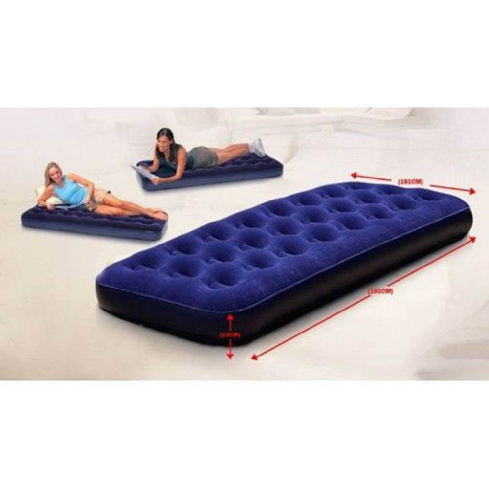 Single Air Bed With Pumper - Blue