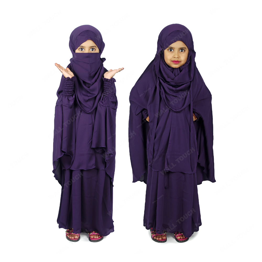 Dubai Cherry Baby Khimar / Kheemar Borka Adjusted Niqab Hijab With Skirt Full Set For Baby - 164320428