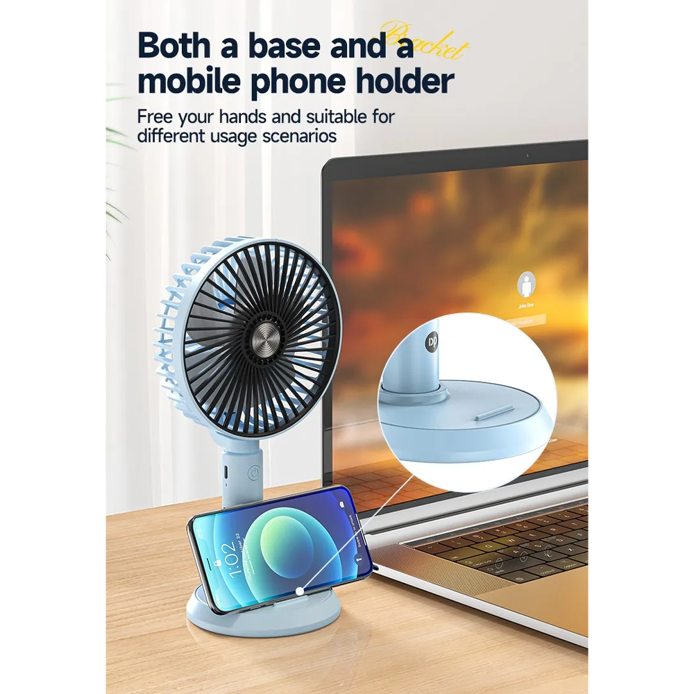 Duration Power Dp-7640 Rechargeable USB Fans - White and Black