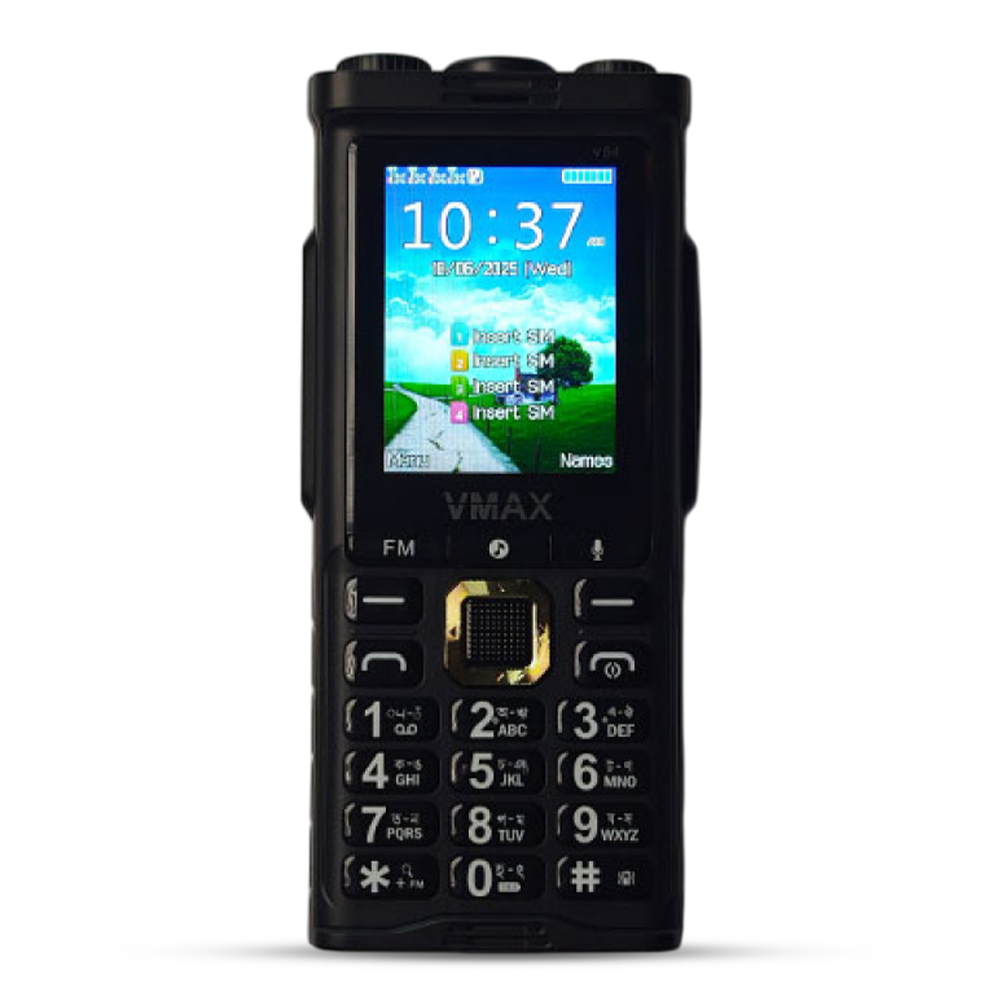VMAX V54 Walkie-Talkie 4 SIM Supported Feature Phone - 6200mAh