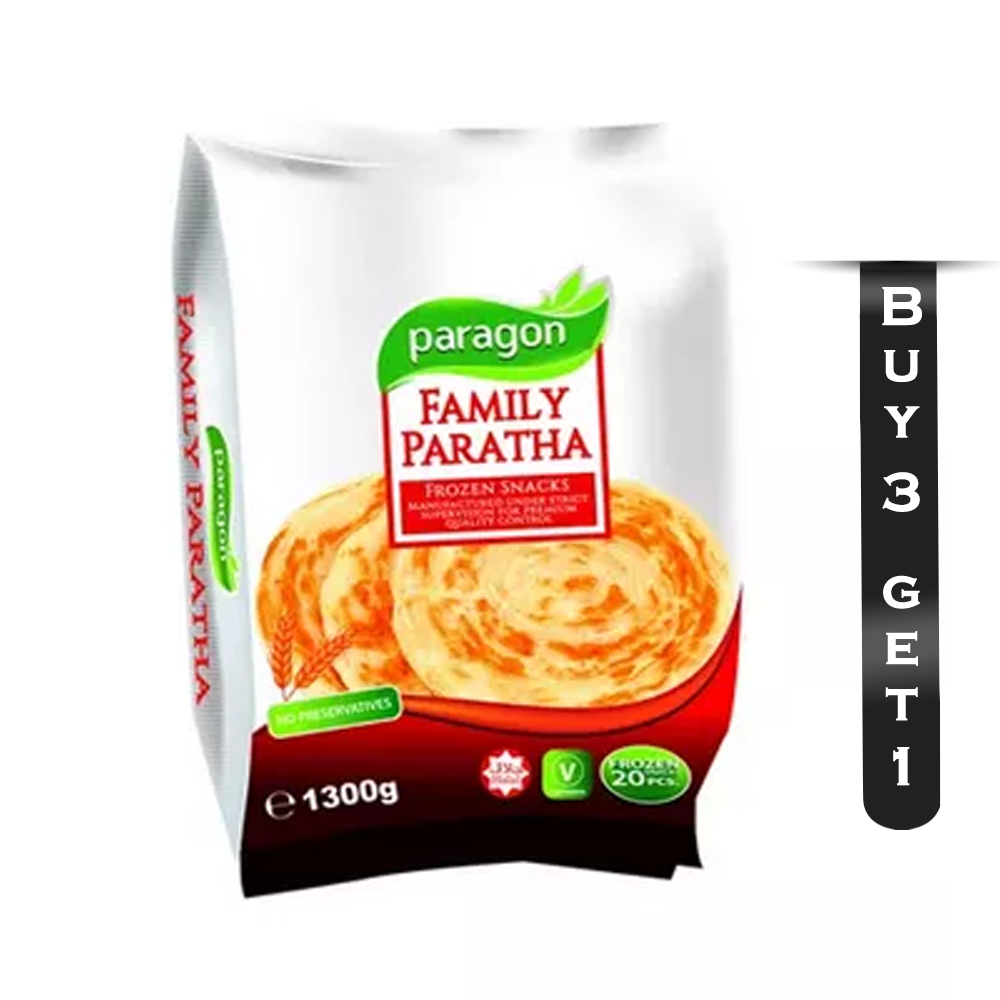 Buy 3 Get 1 Paragon Family Paratha - 1300 gm