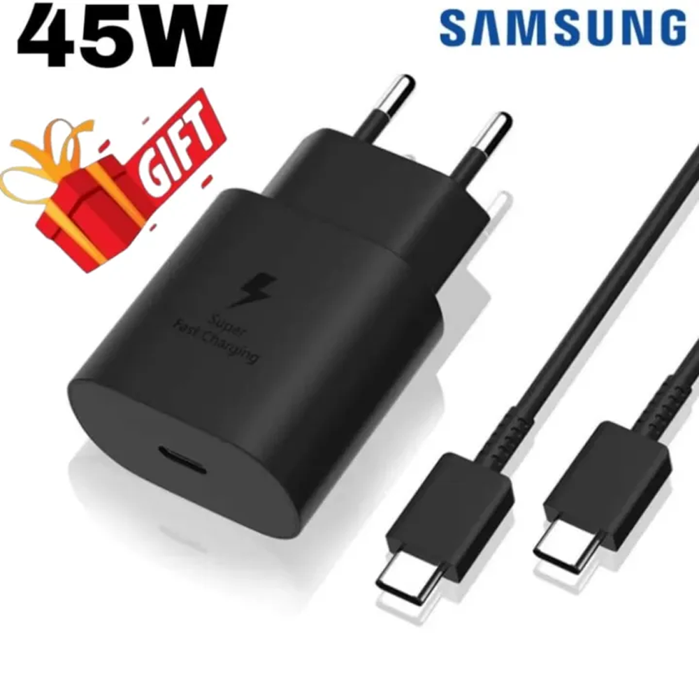 Samsung 45W USB -C Super Fast Charging Adapter With Type C Cable - Black