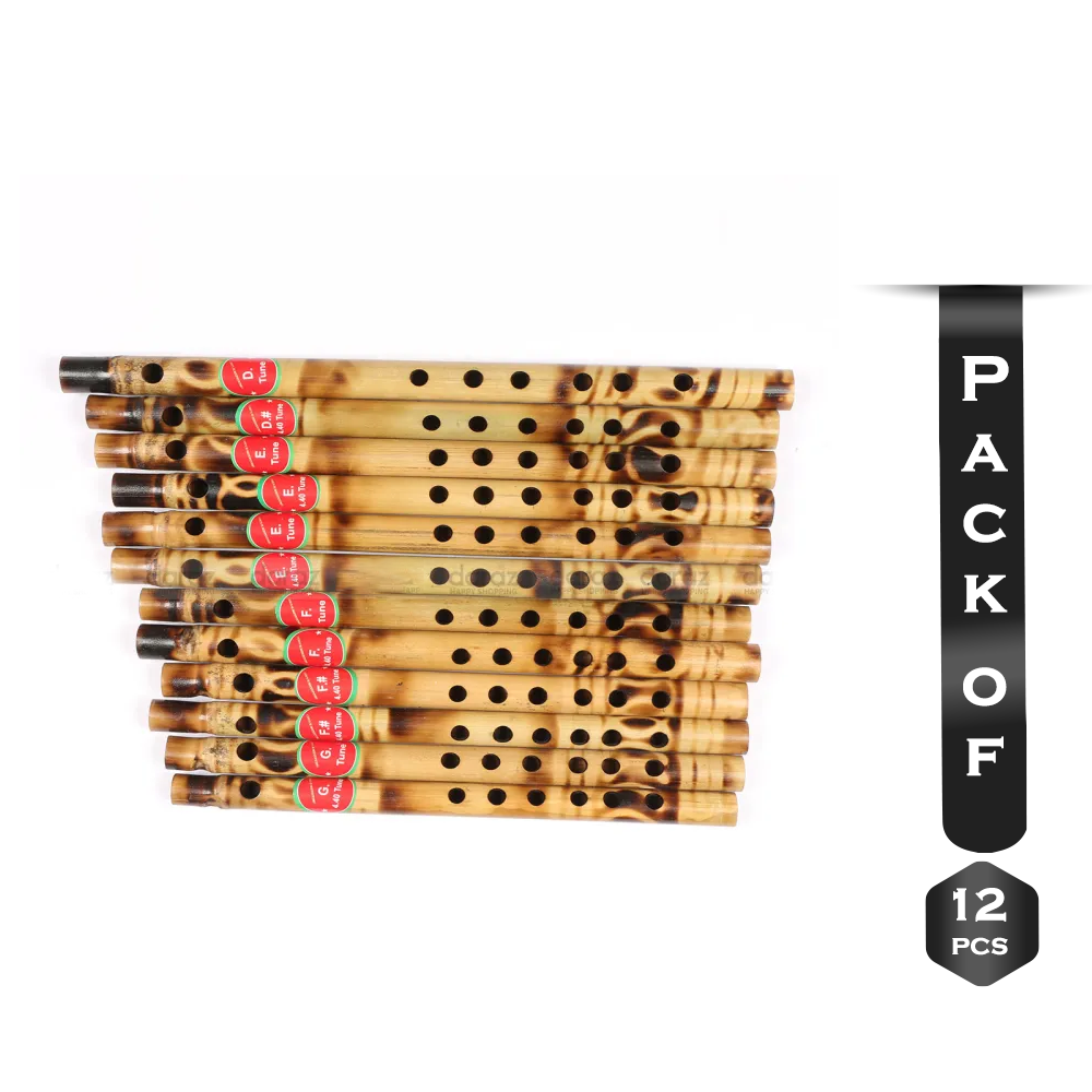 Pack Of 12Pcs Fair Trade Bamboo Flutes - Brown