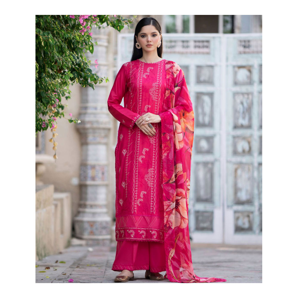 Embroidered Salwar Kameez  for Women - Red - HP-3PP-303 (1 Pc Ring Free)