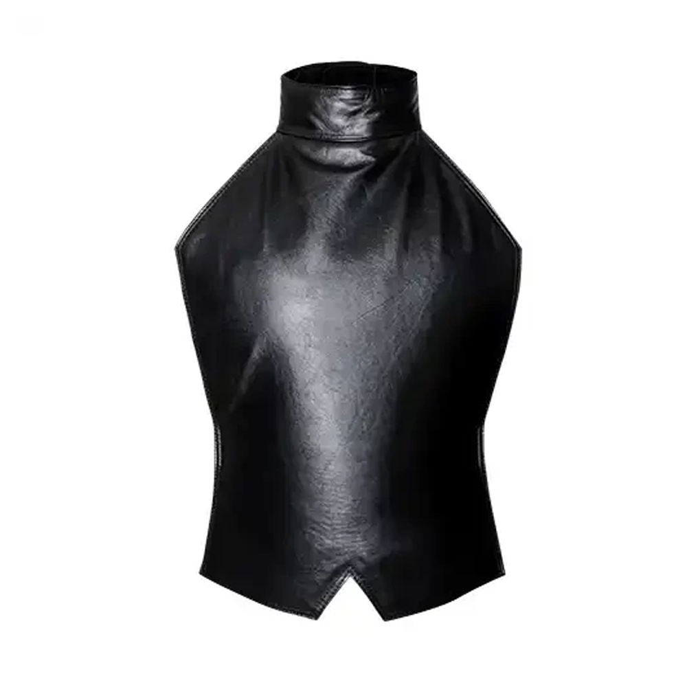 Leather Chest Guard For Men - CG -06 - Black