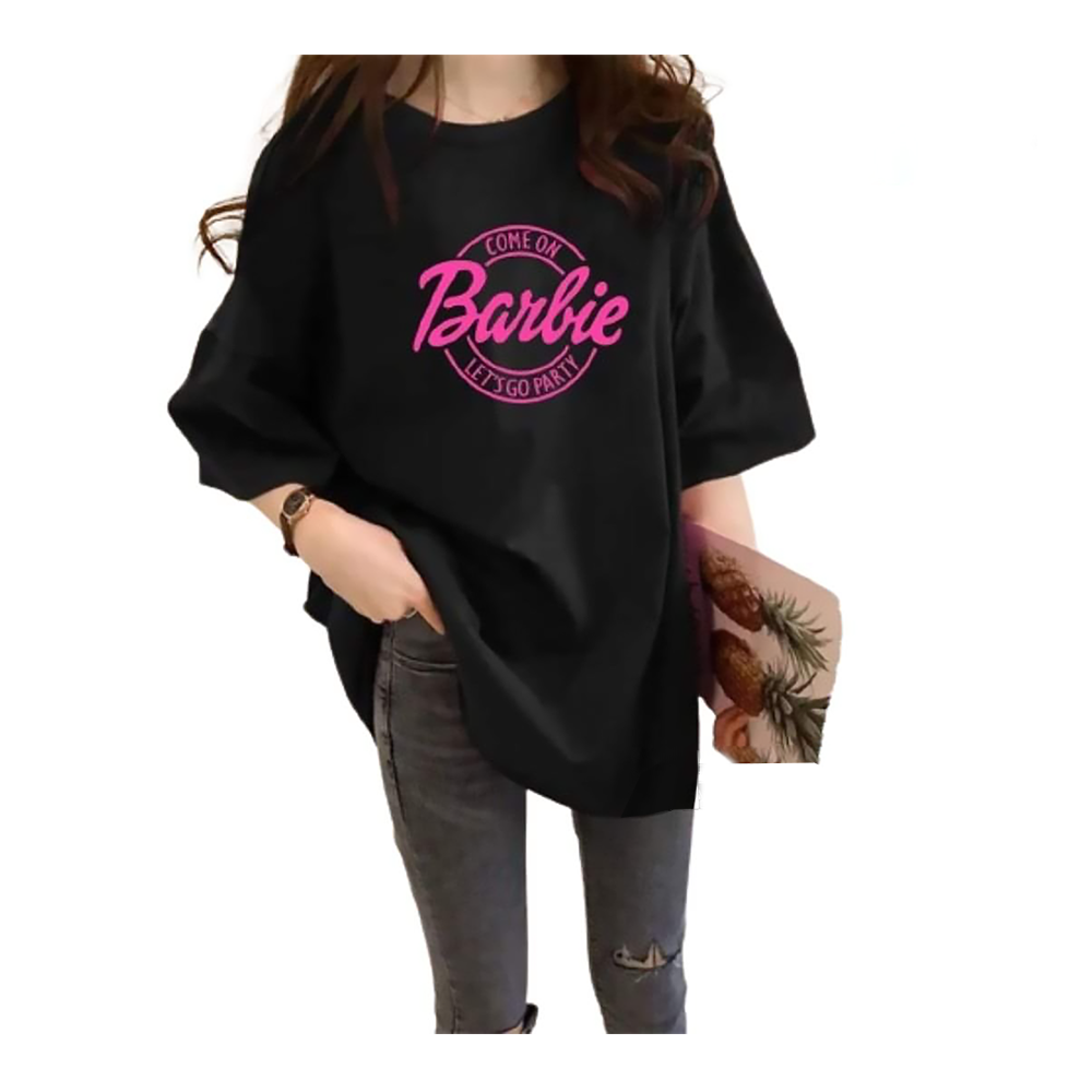 Cotton Half Sleeve T-Shirt for Women - Black