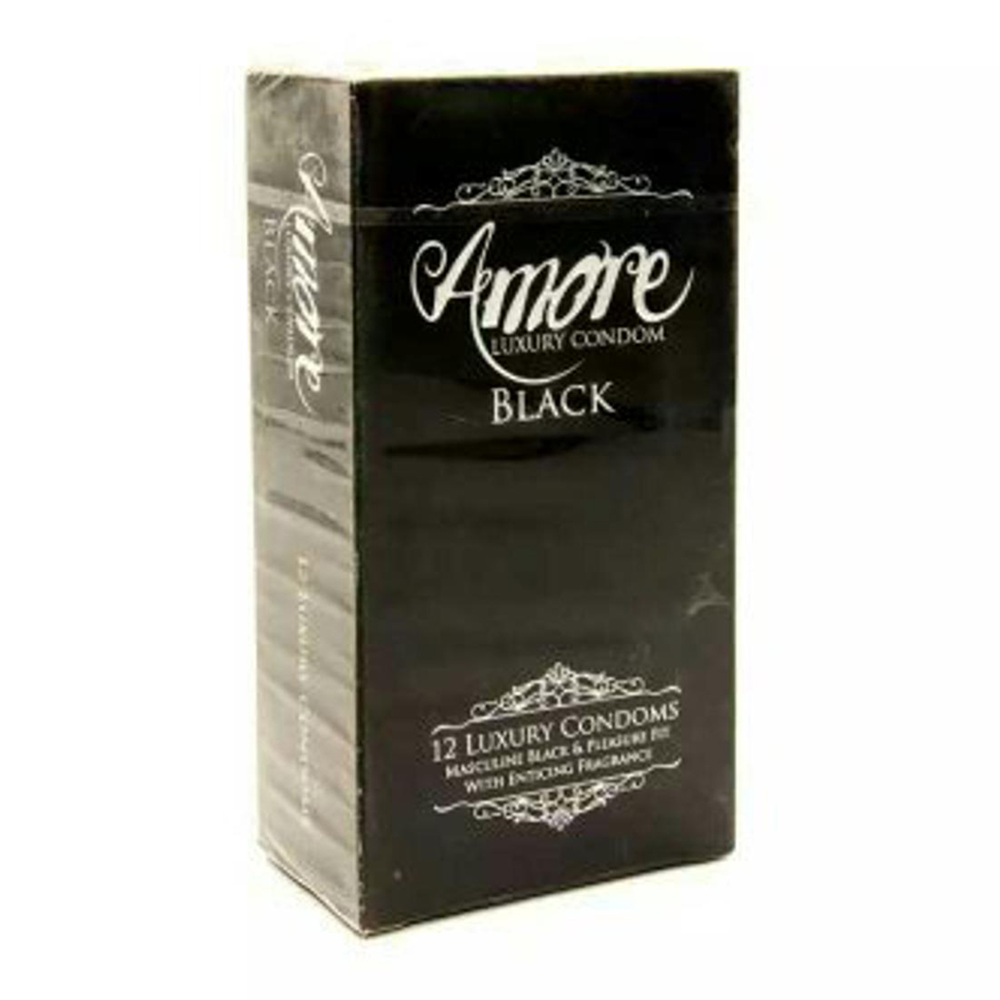 Amore Black Luxury Condom - 18 pcs