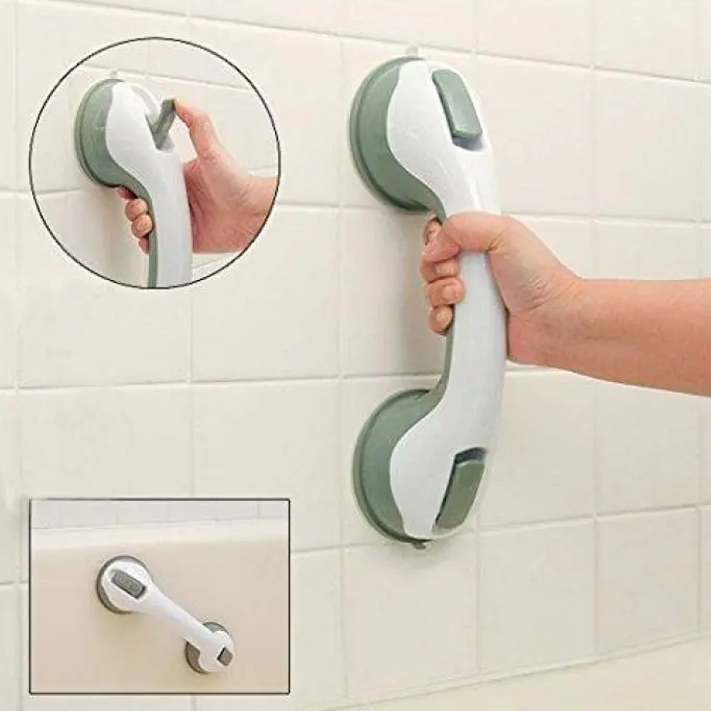 Helping Handle Safety Grip Handle For Shower and Bath - Olive Green and White