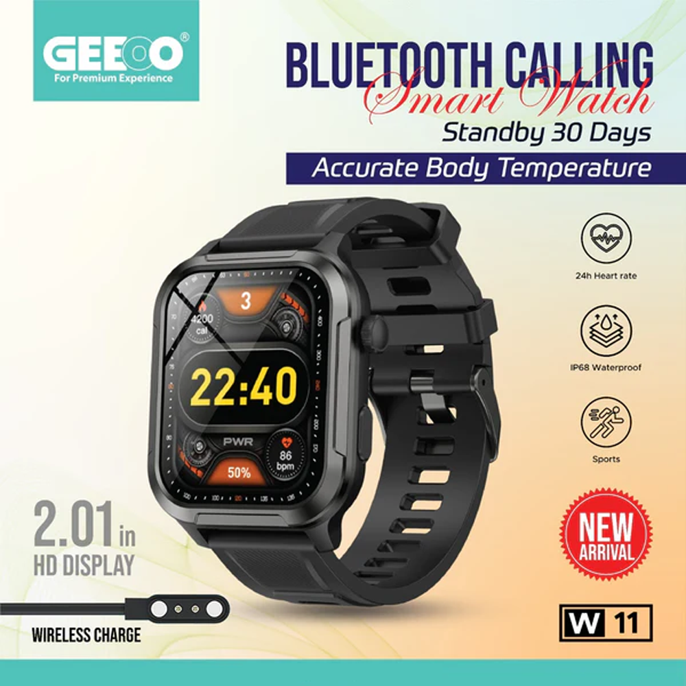 Geeoo W11 Smartwatch - Black