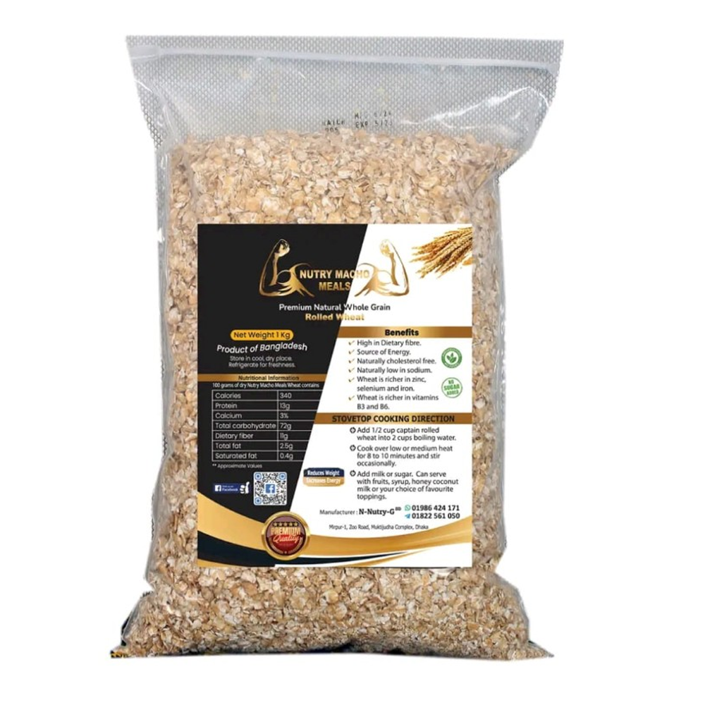 Natural Whole Grain Rolled Wheat - 1 Kg