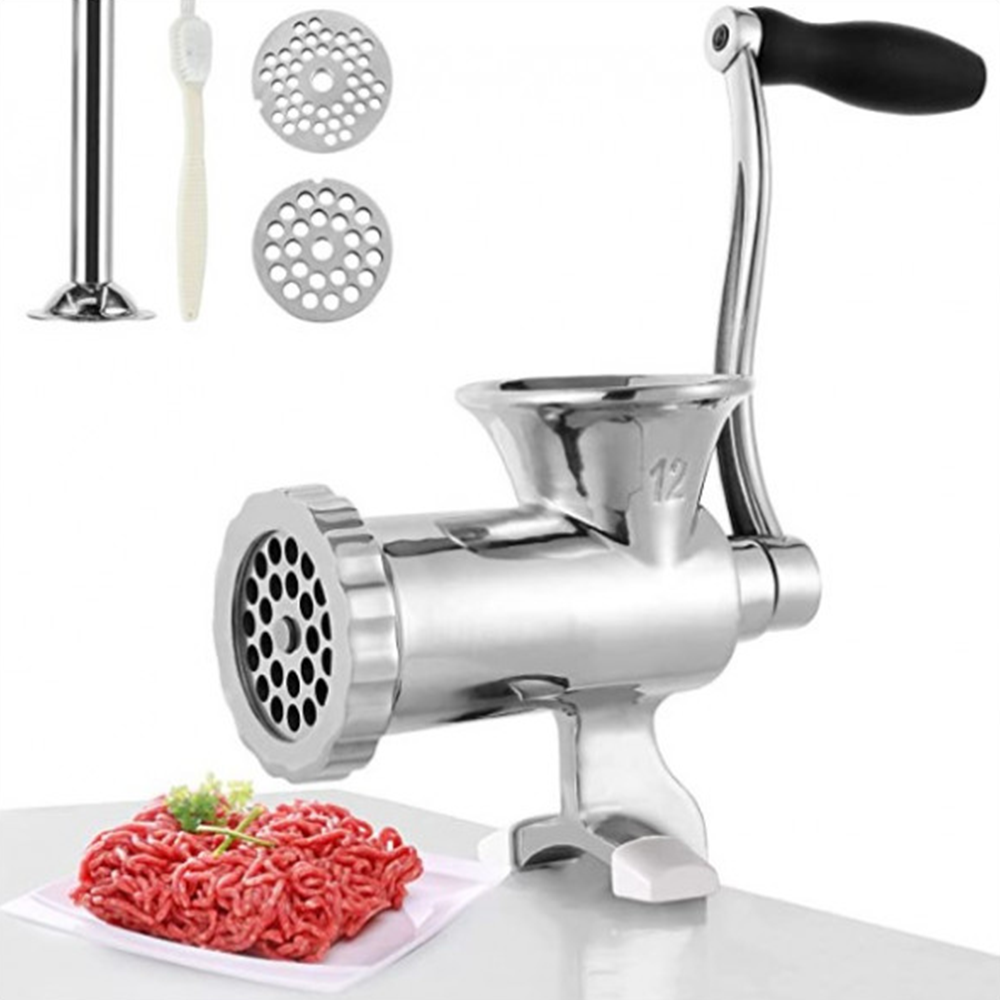 Aluminum Alloy Manual Meat Grinder Mincers - Silver