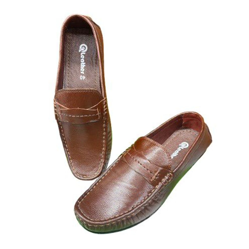 Leather Loafer for Men - Chocolate - 001