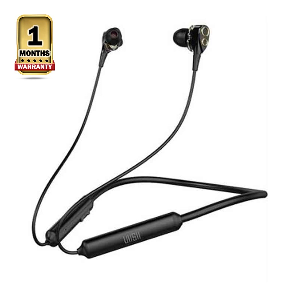 Uiisii BN28 Dual Driver Neckband Earphones - Black