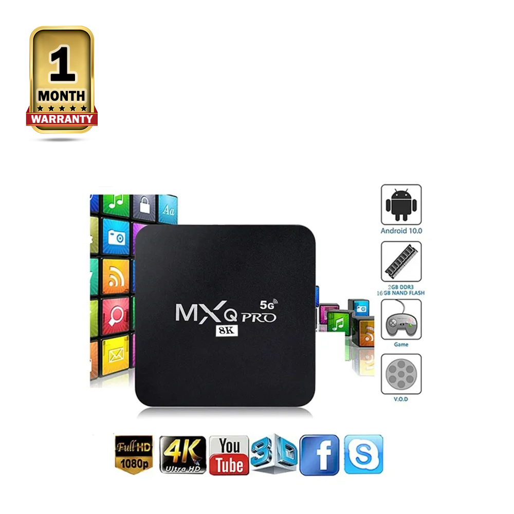 MXQ Pro 8K 5G Android Smart TV Box - Black