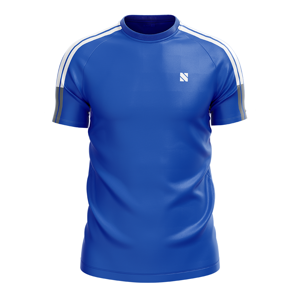 Nexf Mesh Half Sleeve Jersey T-Shirt for Men - Blue - NEXF013