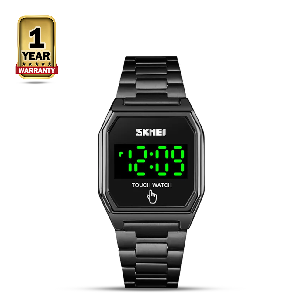 SKMEI 1679 Stainless Steel Digital LED Touch Wrist Watch - Black