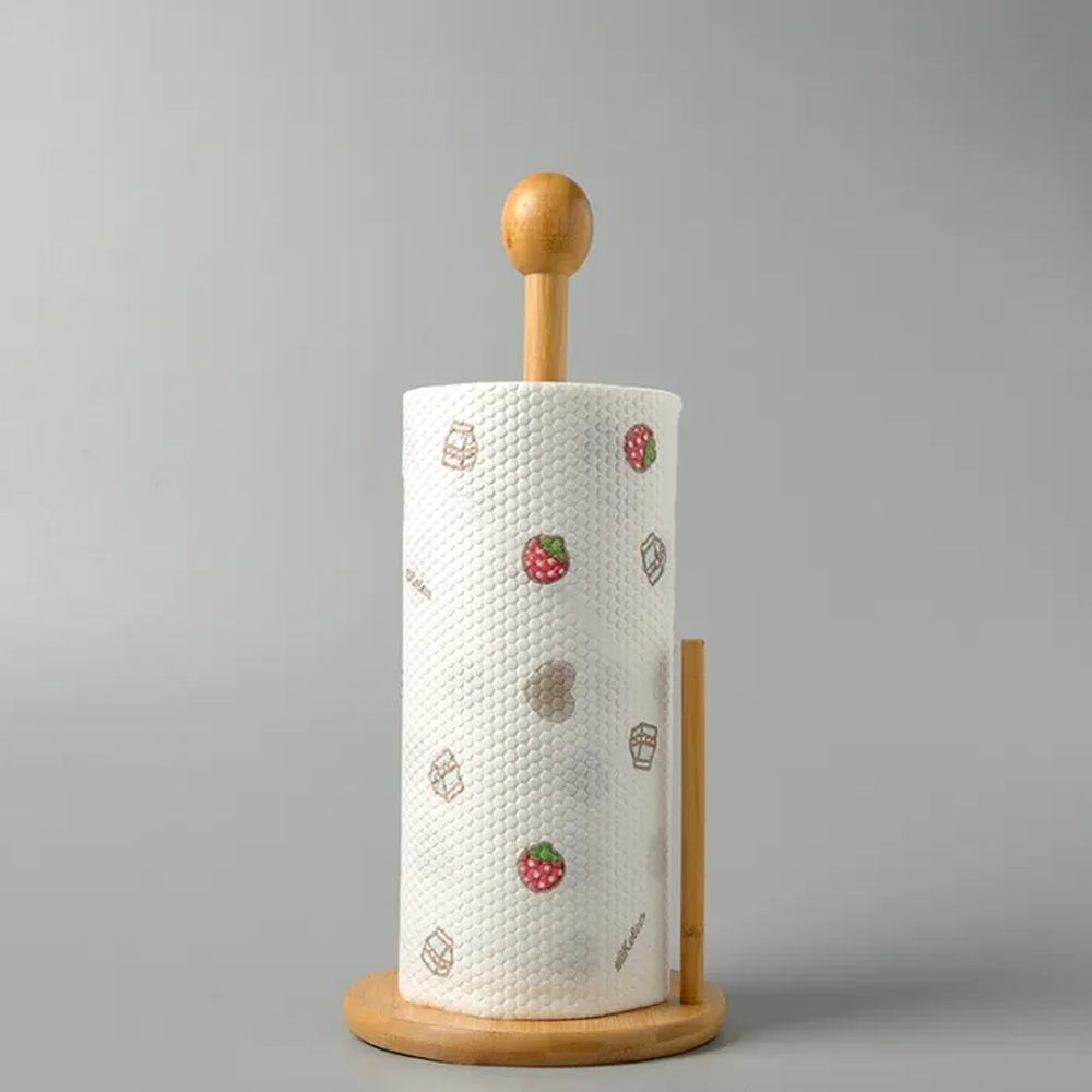 Wooden Paper Towel Holder - Brown