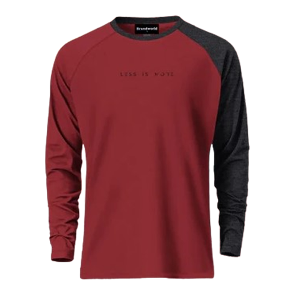 Cotton Full Sleeve T-Shirt for Men -  Maroon