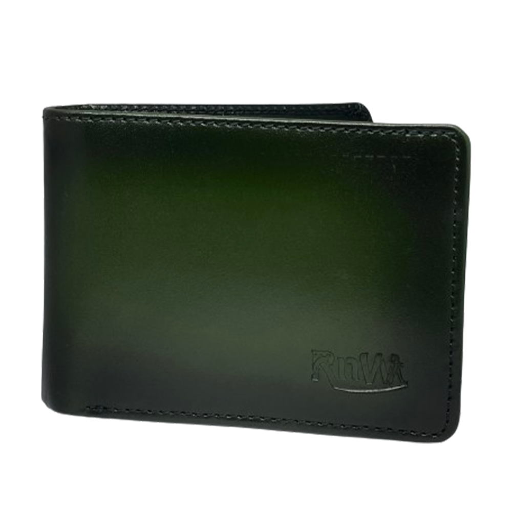 Rnw Leather Shaded Wallet For men - Green Shade