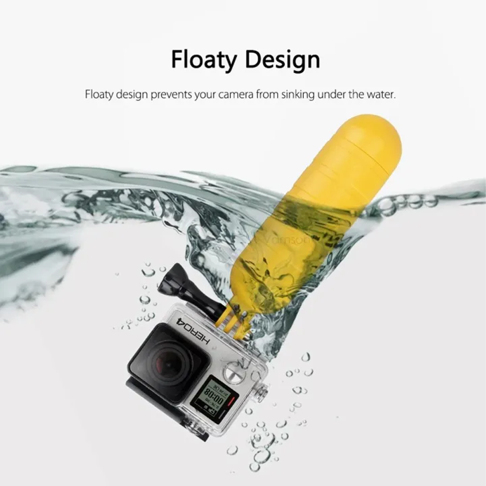 Go Pro Water Floating Grip Monopod Handle Tripod - Yellow