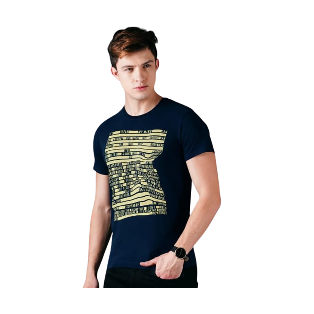 Cotton Half Sleeve T-Shirt for Men - Black - TS-36