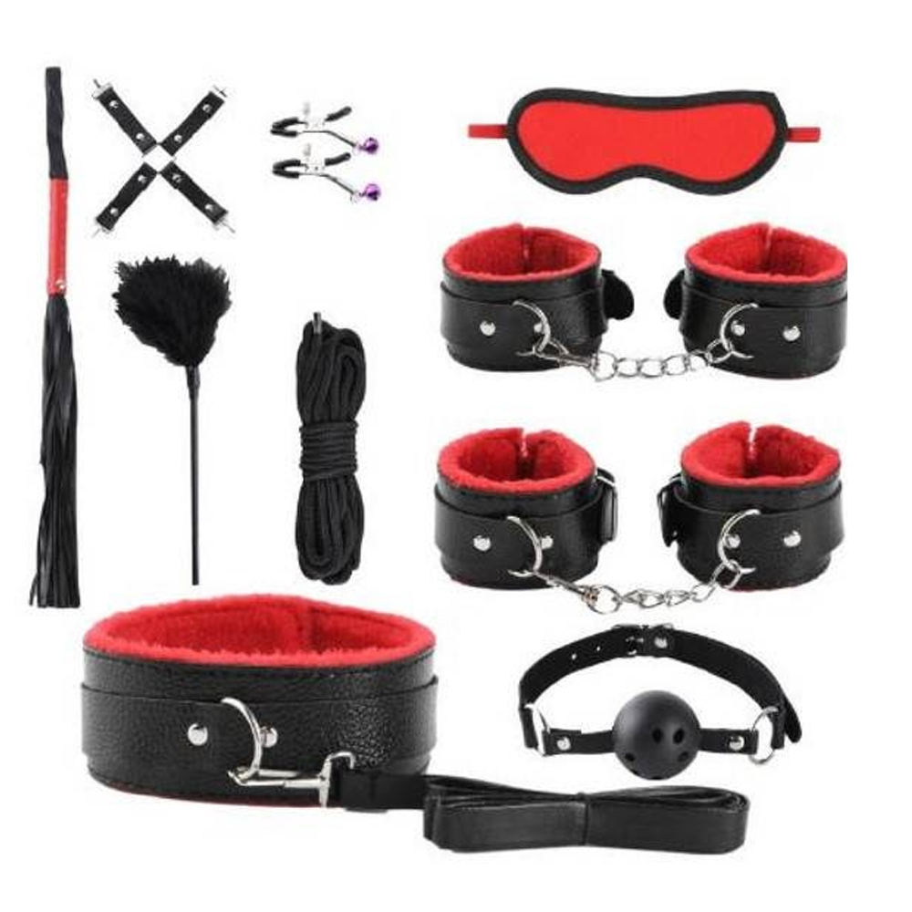 Leather Bed Bondage Set - 10 Pcs - SZ-902