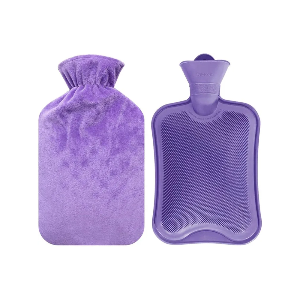 Natural Rubber Hot Water Bag With Cover - 2 Liter - Multicolor