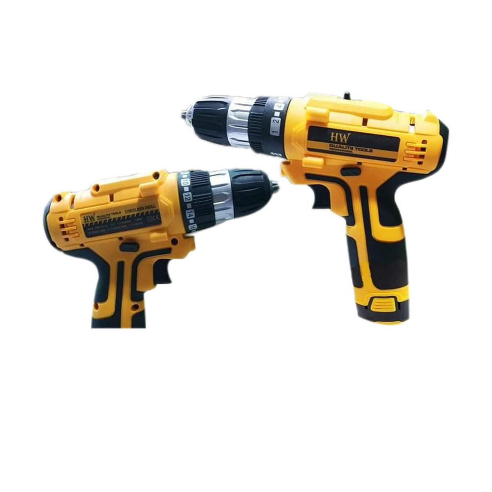 HW 6012 Cordless Drill - 12 V - Yellow and Black