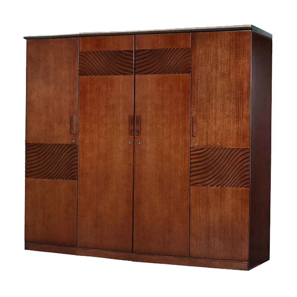 Malaysian Processed Wood 4 Door Almirah - 7'x6' Feet