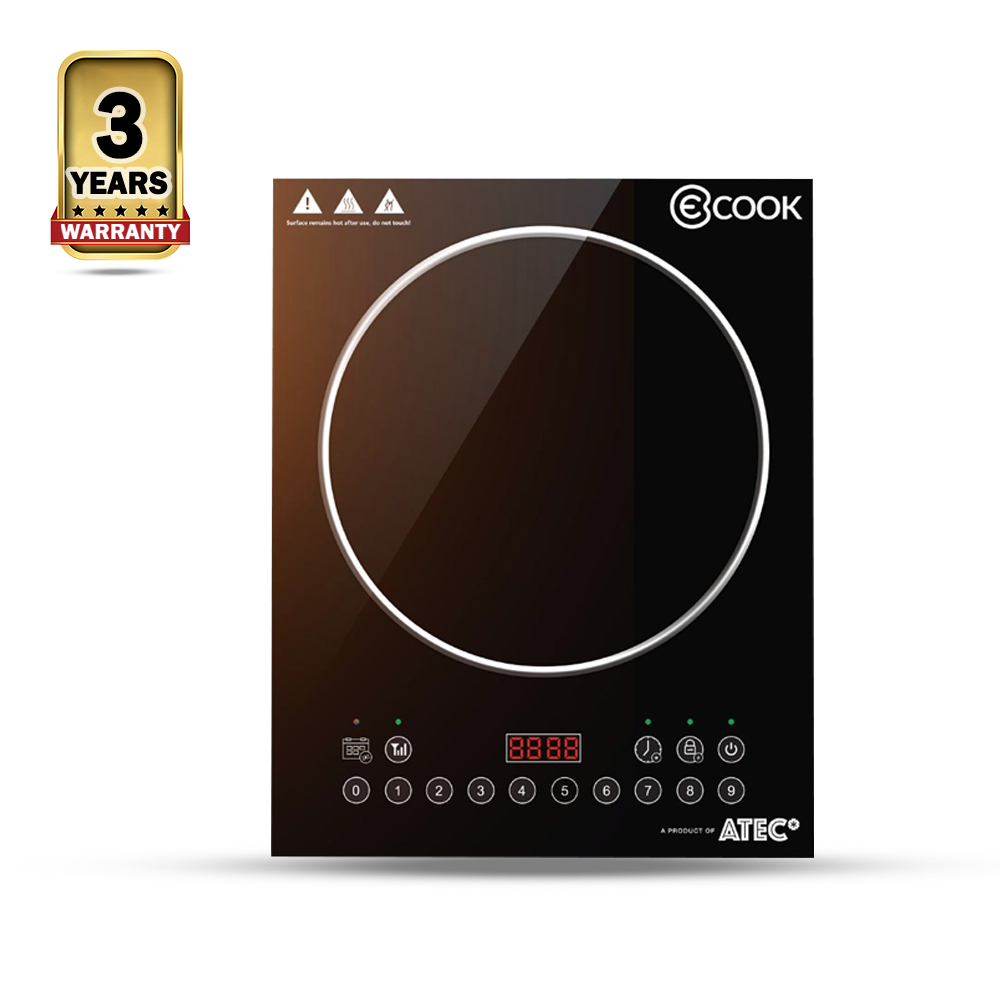 eCook Induction LED Display Touch Cooker Single Burner - 2000W - Black