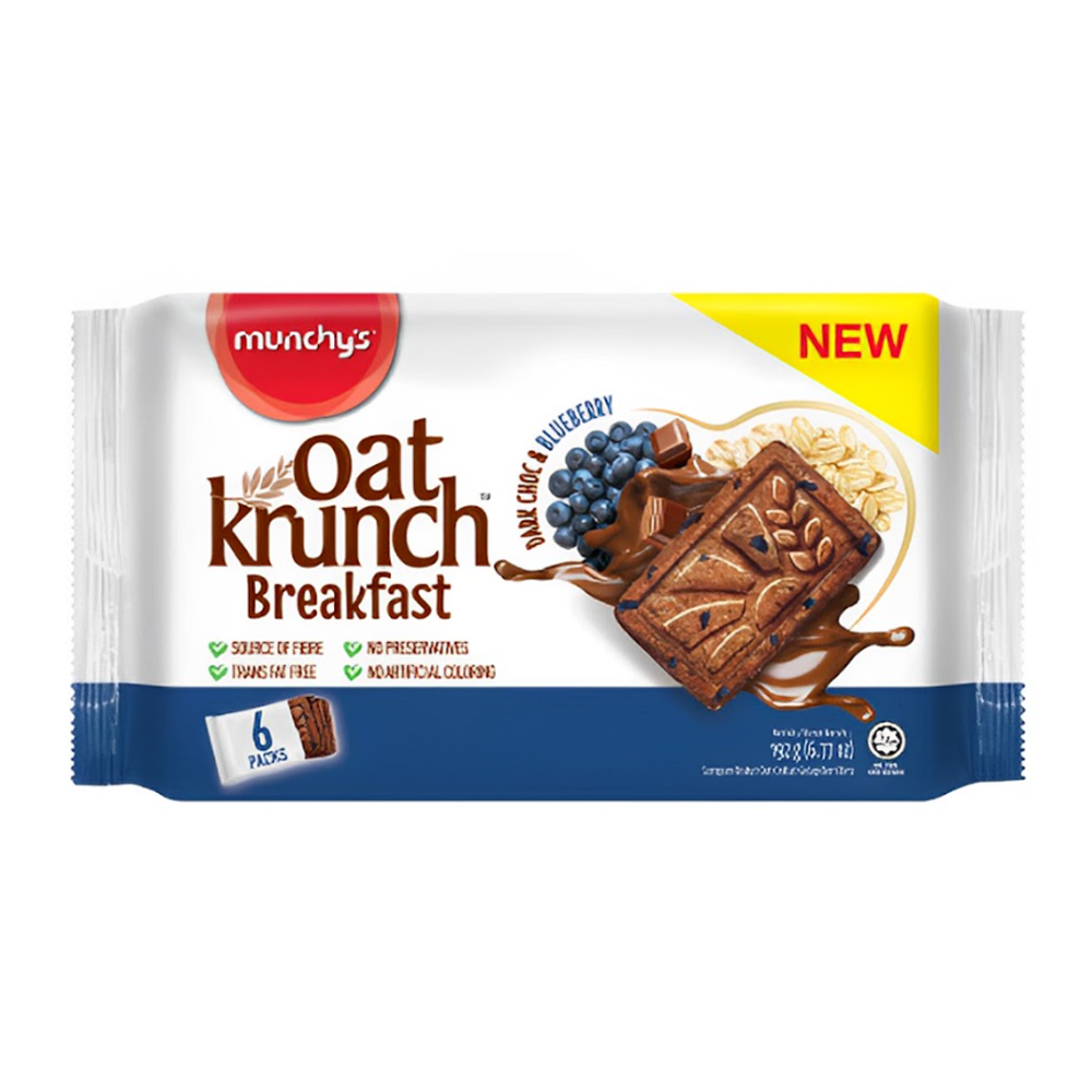 Munchy’s Oat Krunch Breakfast Dark Choco & Blueberry Biscuit - 192 gm - 200001715