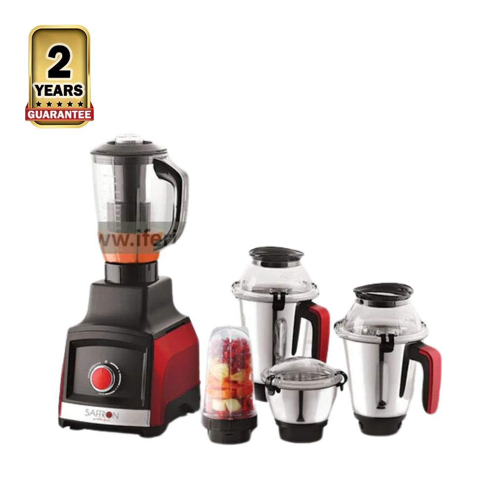 Saffron SAJ-507 Icon 5 In 1 Juicer Mixer Grinder - 1000W - Black and Red