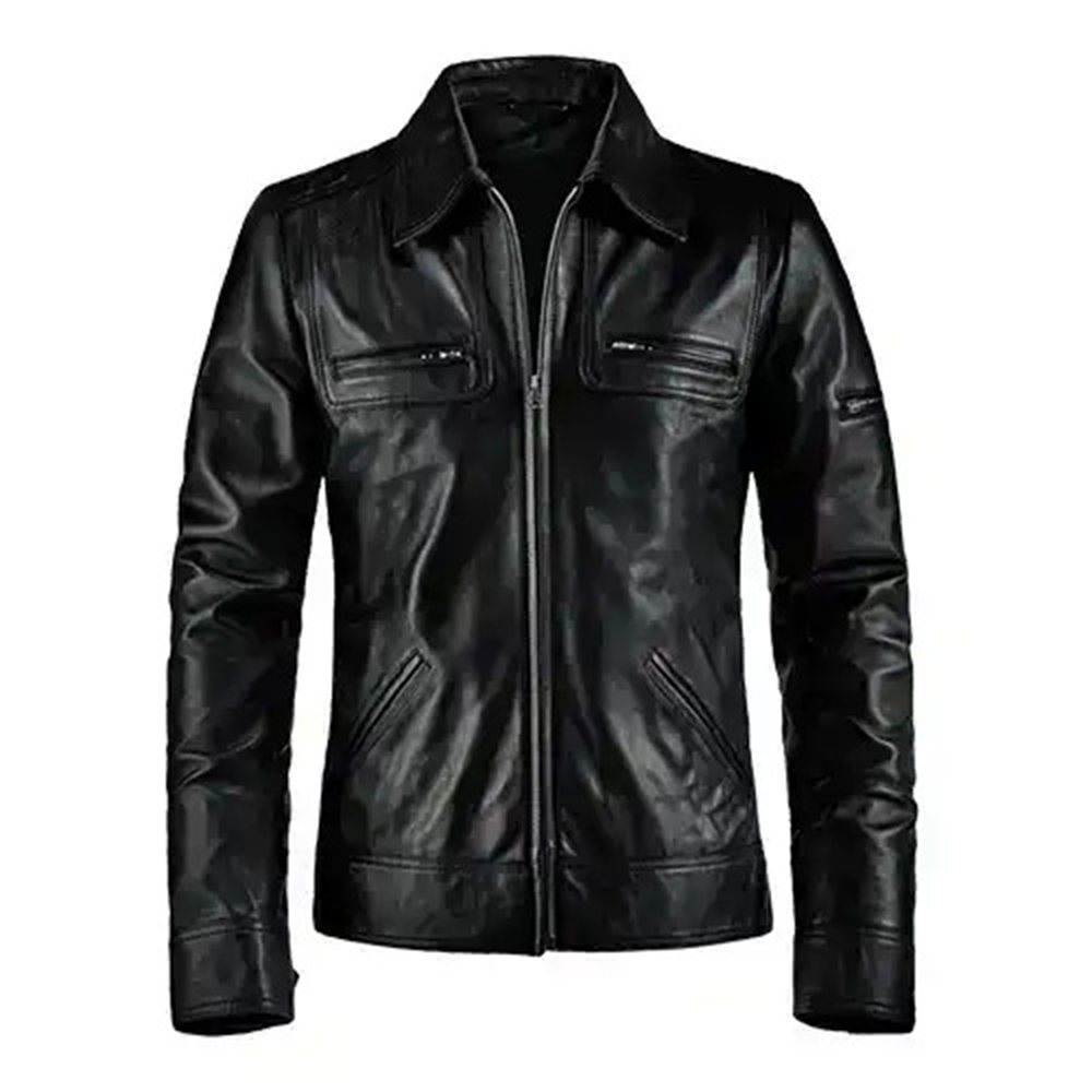 Leather Jacket For Men - Black - JAC-04