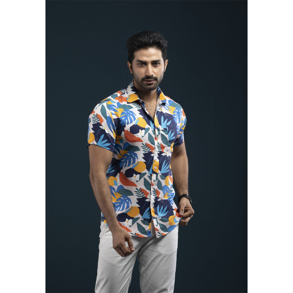 Fiona Cotton Hawai Half Shirt for Men HW-019