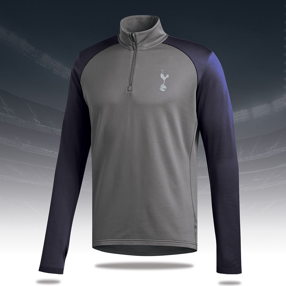 Tottenham Poly Cotton Full Sleeve Training Jersey	- Gray and Navy Blue	- THM FS
