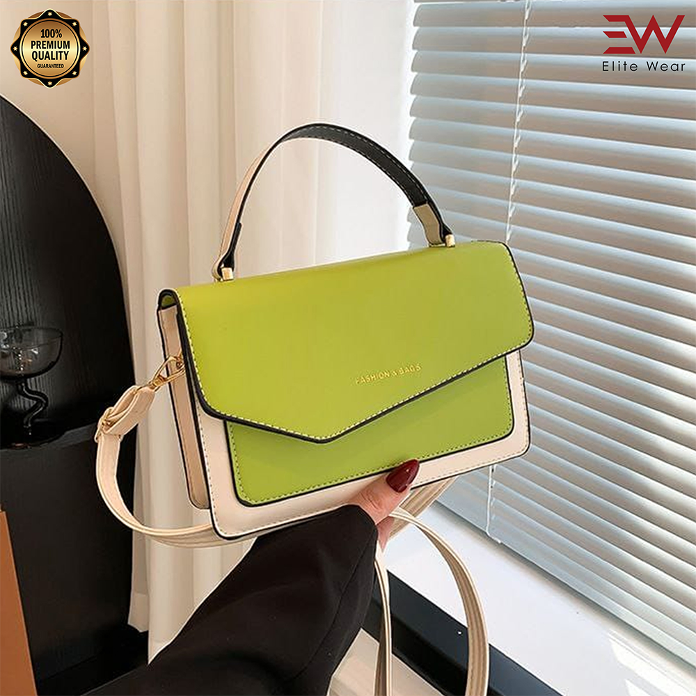 Artificial Leather Thai Stylish Hand Bag For Women - Green - N294 A