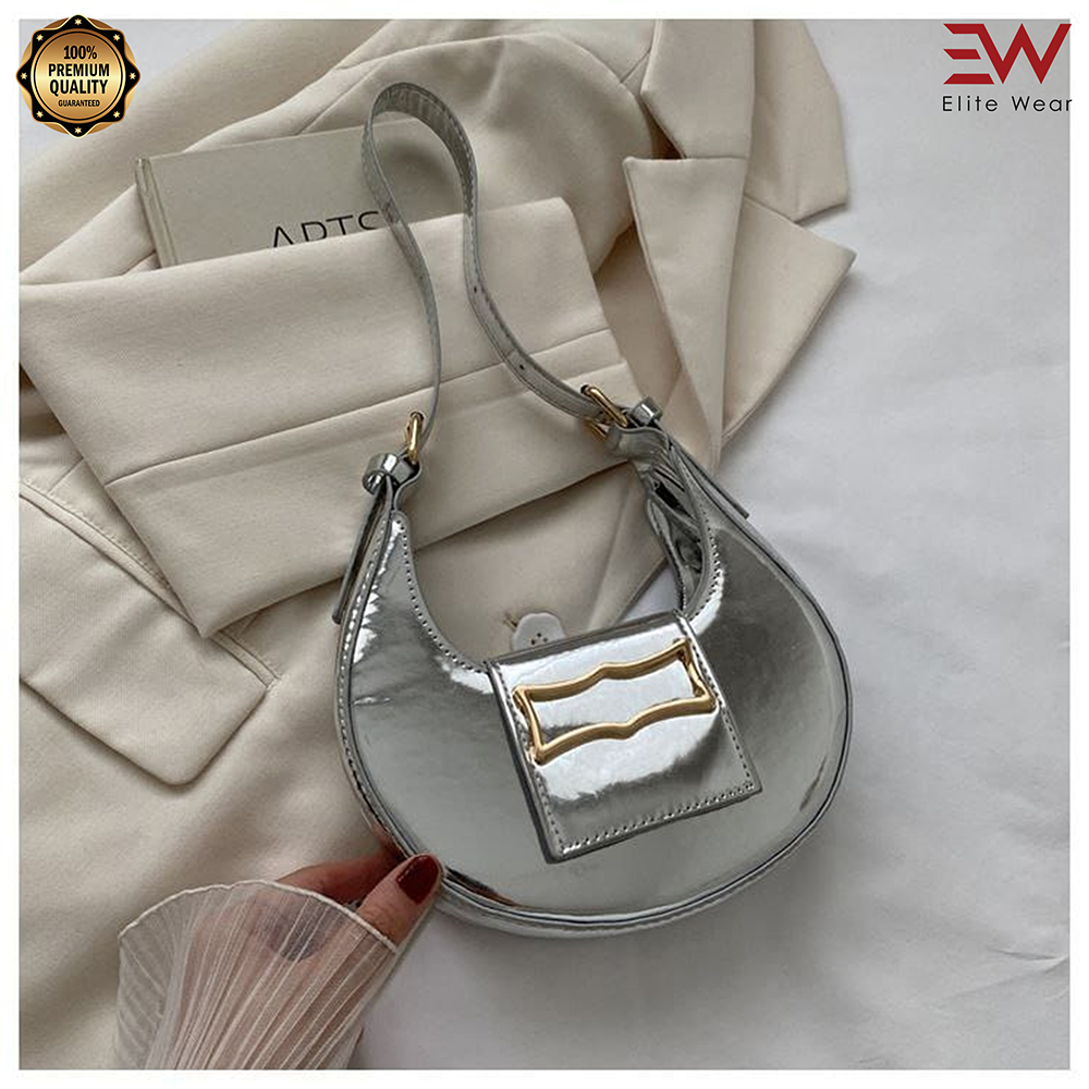 Artificial Leather Thai Stylish Hand Bag For Women - Silver - P295 F