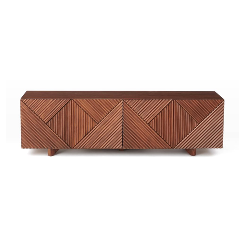 Oak Process Wood Abacus TV Cabinet - Walnut