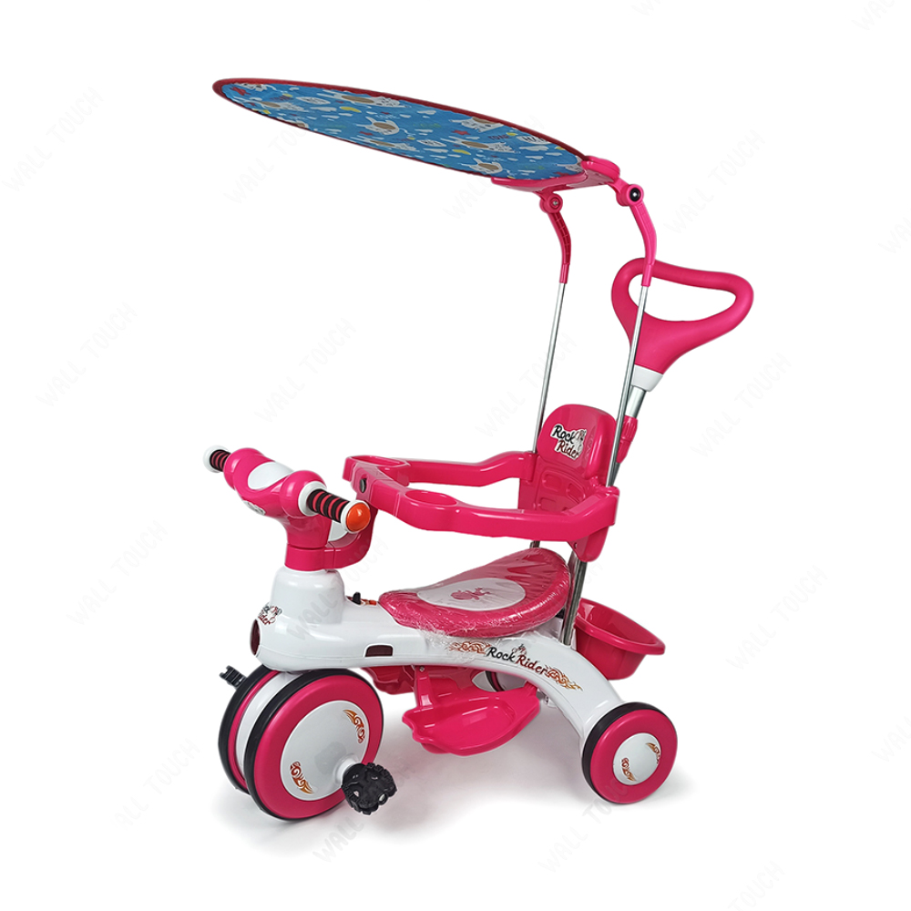 Tricycle Three Wheeler With Safety Bracket - Pink and White - 202916656