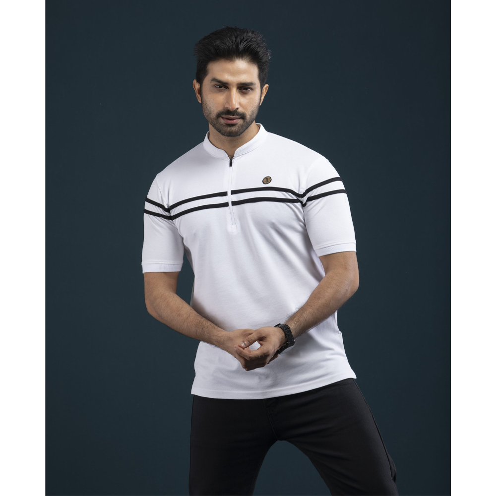 Fiona Cotton Polo for Men - White - PL-020