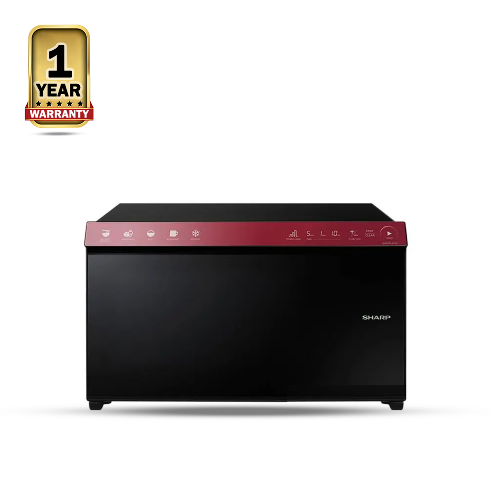 Sharp R-2235H-R Basic Microwave Oven - 24 Litre - Black and Red