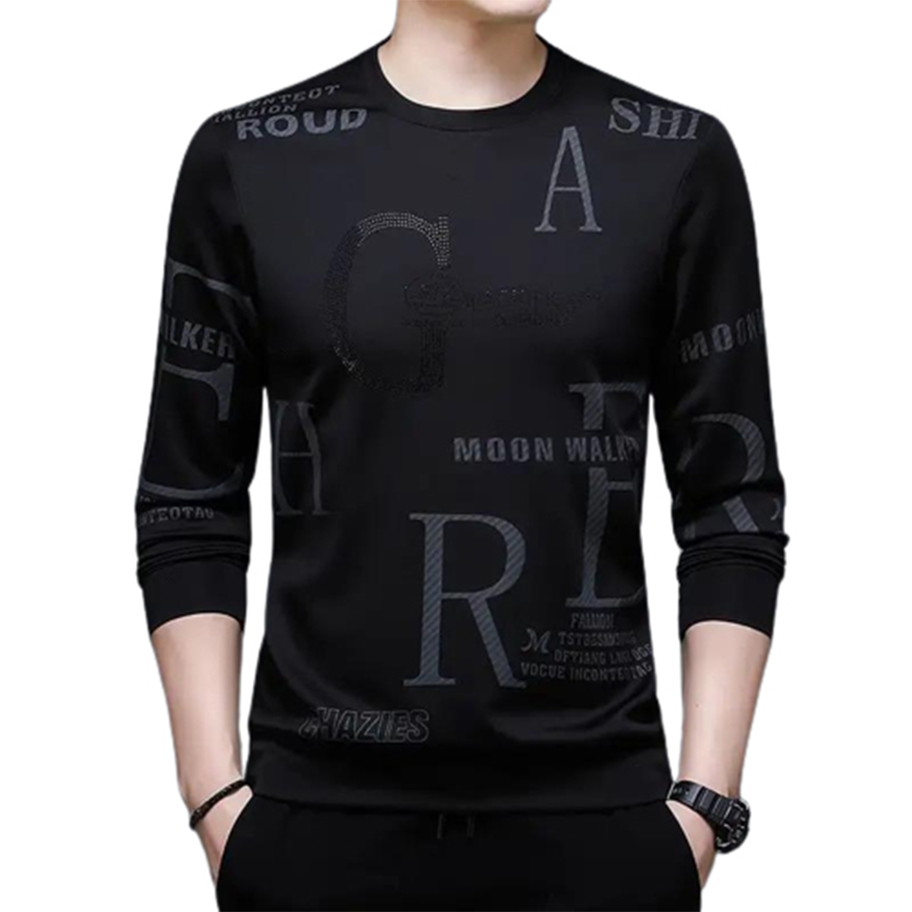 PP Jersey Winter Long Sleeve T-shirt For Men - Black - FT-01