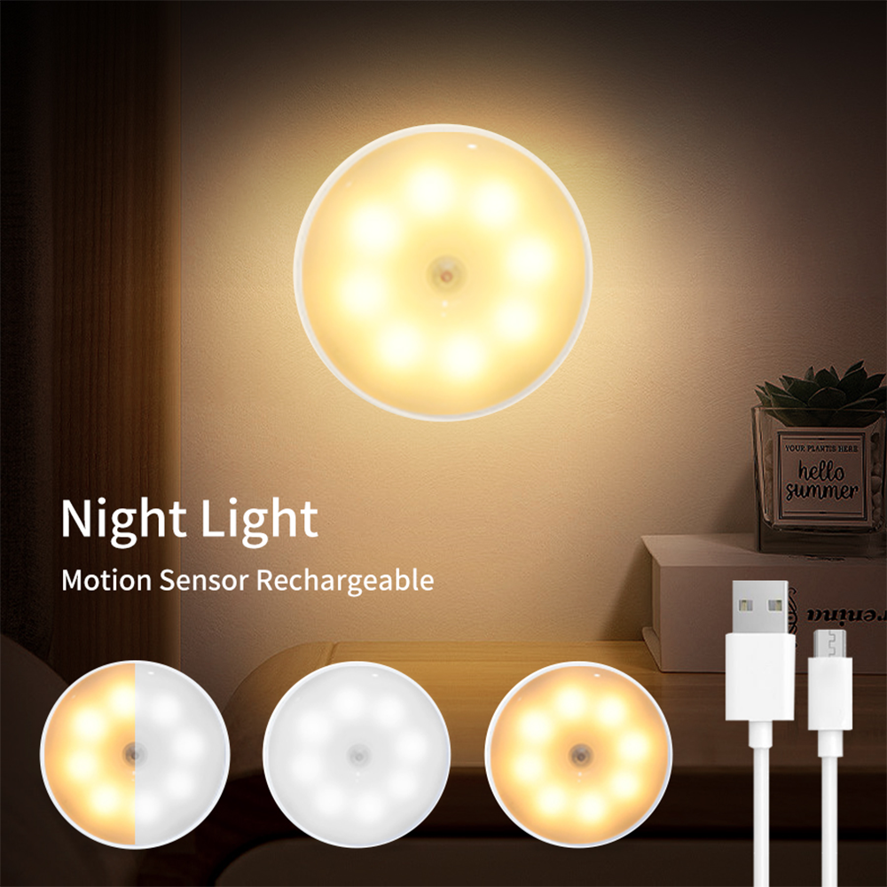 Rechargeable USB LED Lamp for Kitchen Bedroom Stairs - White