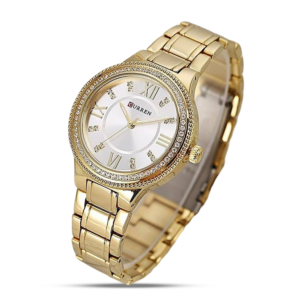 CURREN 9004 Stainless Steel Analog Watch For Women - Gold