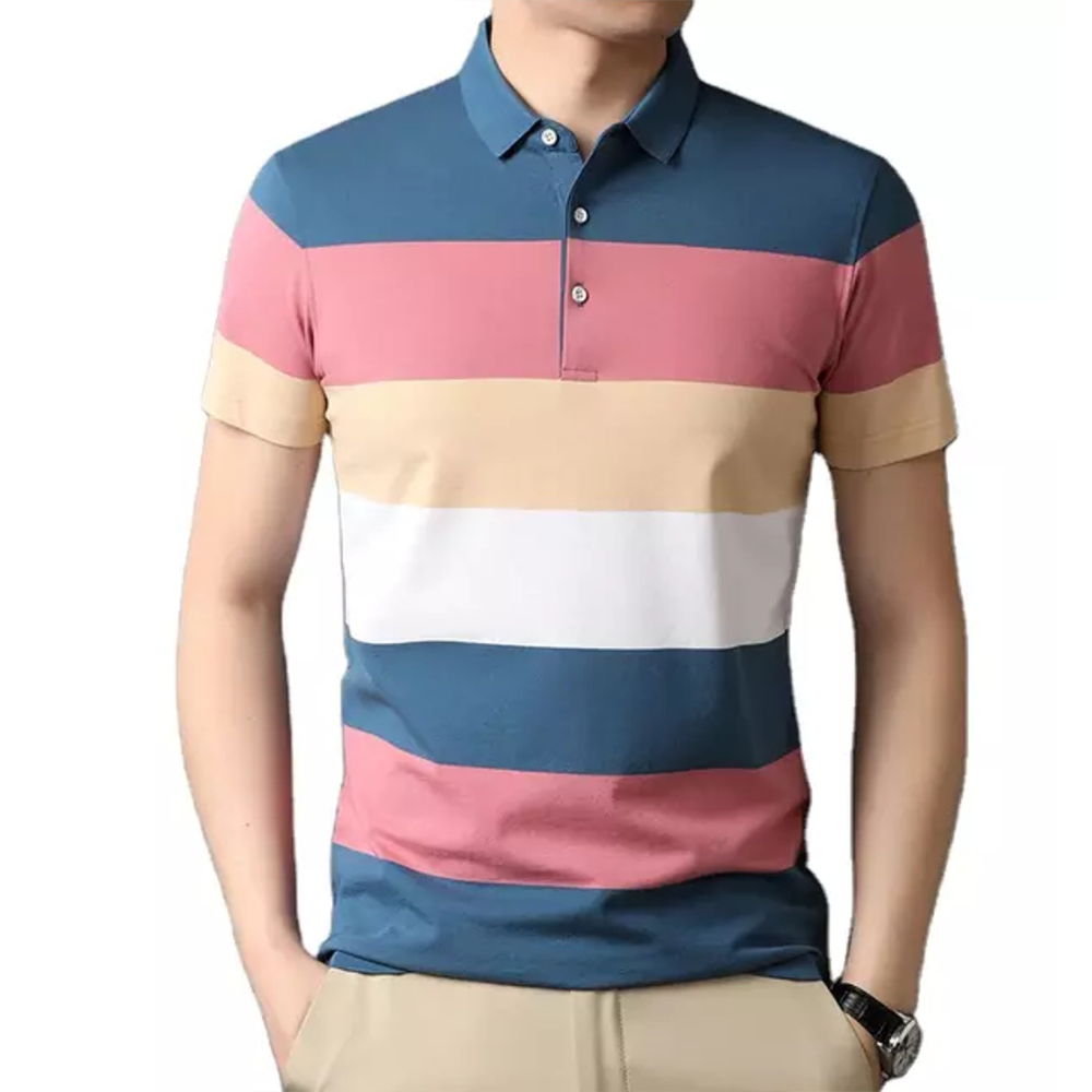 PP Jersey Half Sleeve Polo For Men - Multicolor - PT-D18