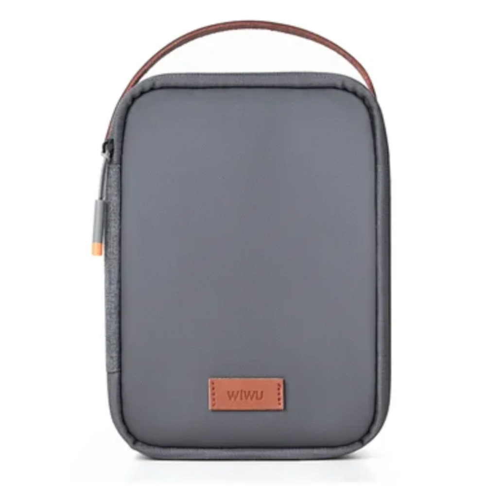 WiWU Polyester Minimalist Travel Pouch Electronics Macbook Accessories Bag - Gray